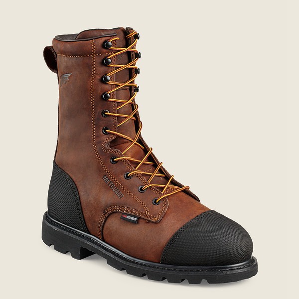 Red Wing Safety Boots Truwelt - 10-inch Insulated Waterproof Toe Metguard - Brown/Black - Mens YZF21